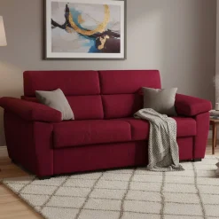 Divani Letto 3 Posti|Divano Contenitore Letto > Dmora Divano Letto 3 Posti Sfoderabile Contenitore 225x95 cm, Lavabile Made in Italy - Trino Rosso