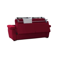 Divano Letto 3 Posti Rosso Sfoderabile Contenitore 225x95 cm, Lavabile Made in Italy - Pacecos