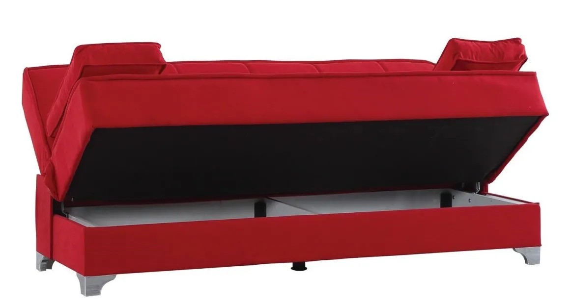 Divani Letto Con Penisola|Salotto > Dmora Divano letto 3 posti 227x150cm - Armadillo Rosso