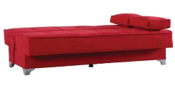 Divani Letto Con Penisola|Salotto > Dmora Divano letto 3 posti 227x150cm - Armadillo Rosso