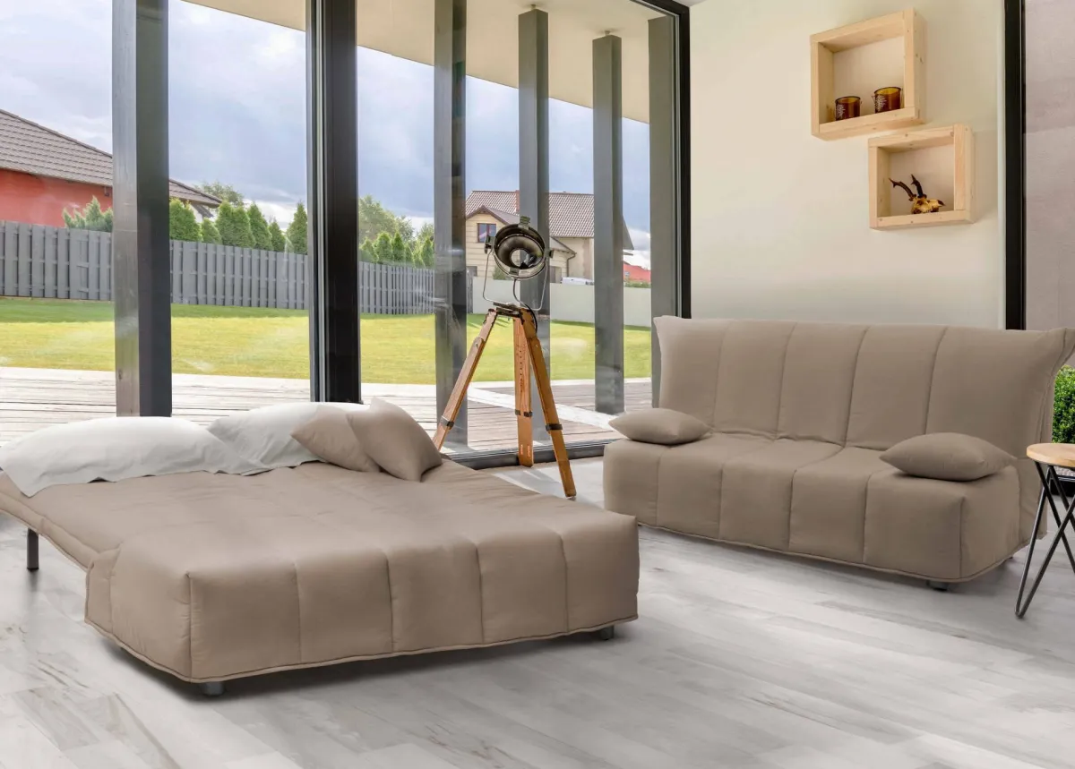 Divani Letto 2 Posti|Salotto > Dmora Divano letto 2 posti tortora 125x90cm - Ariska Grigio Tortora
