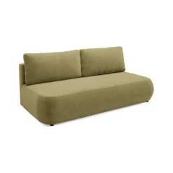 Divano Letto 2 Posti Verde Chiaro Contenitore Cuscini Sfoderabili 210x106 cm, Reclinabile - Brugnato