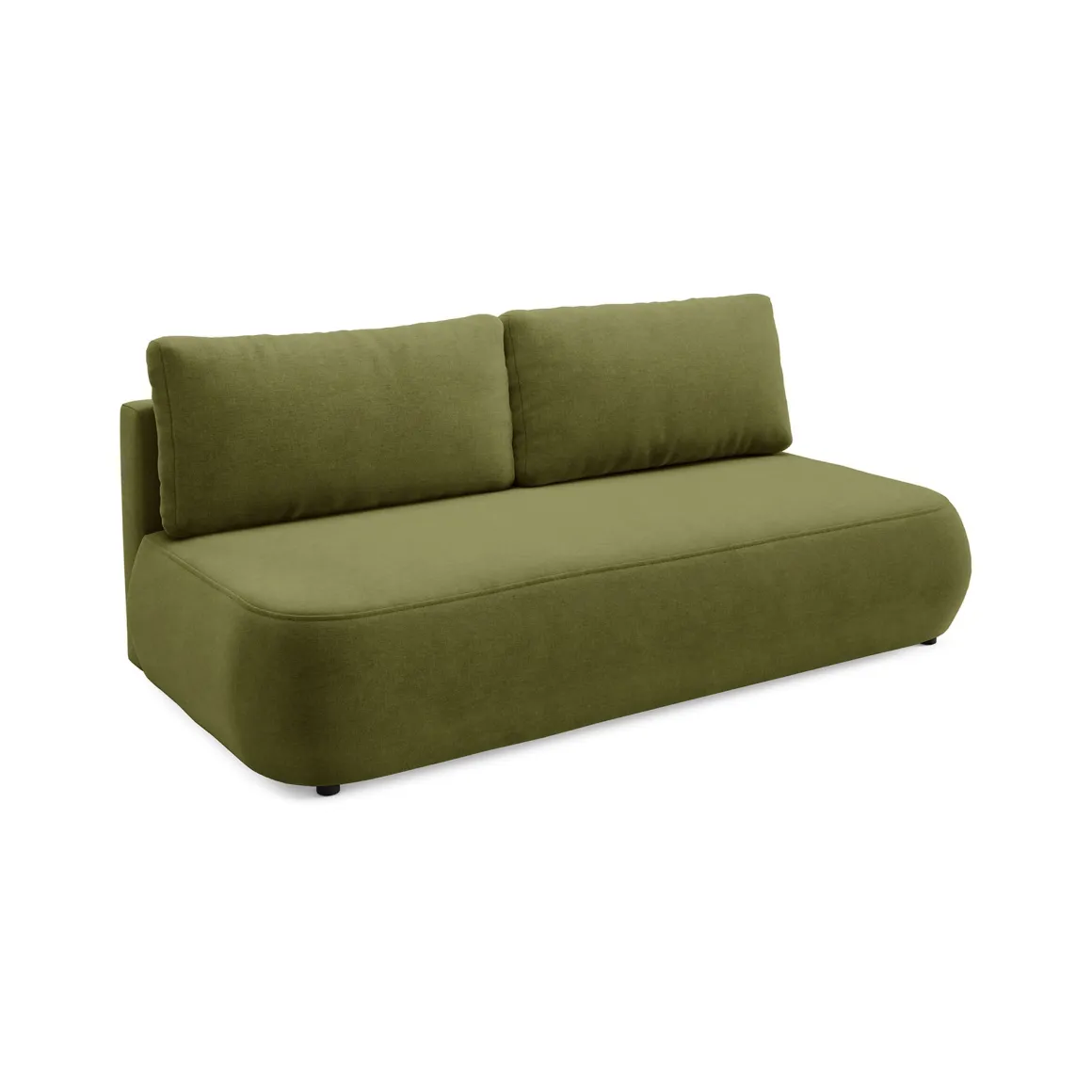 Divano Letto 2 Posti Verde Contenitore Cuscini Sfoderabili 210x106 cm, Reclinabile - Brugnato
