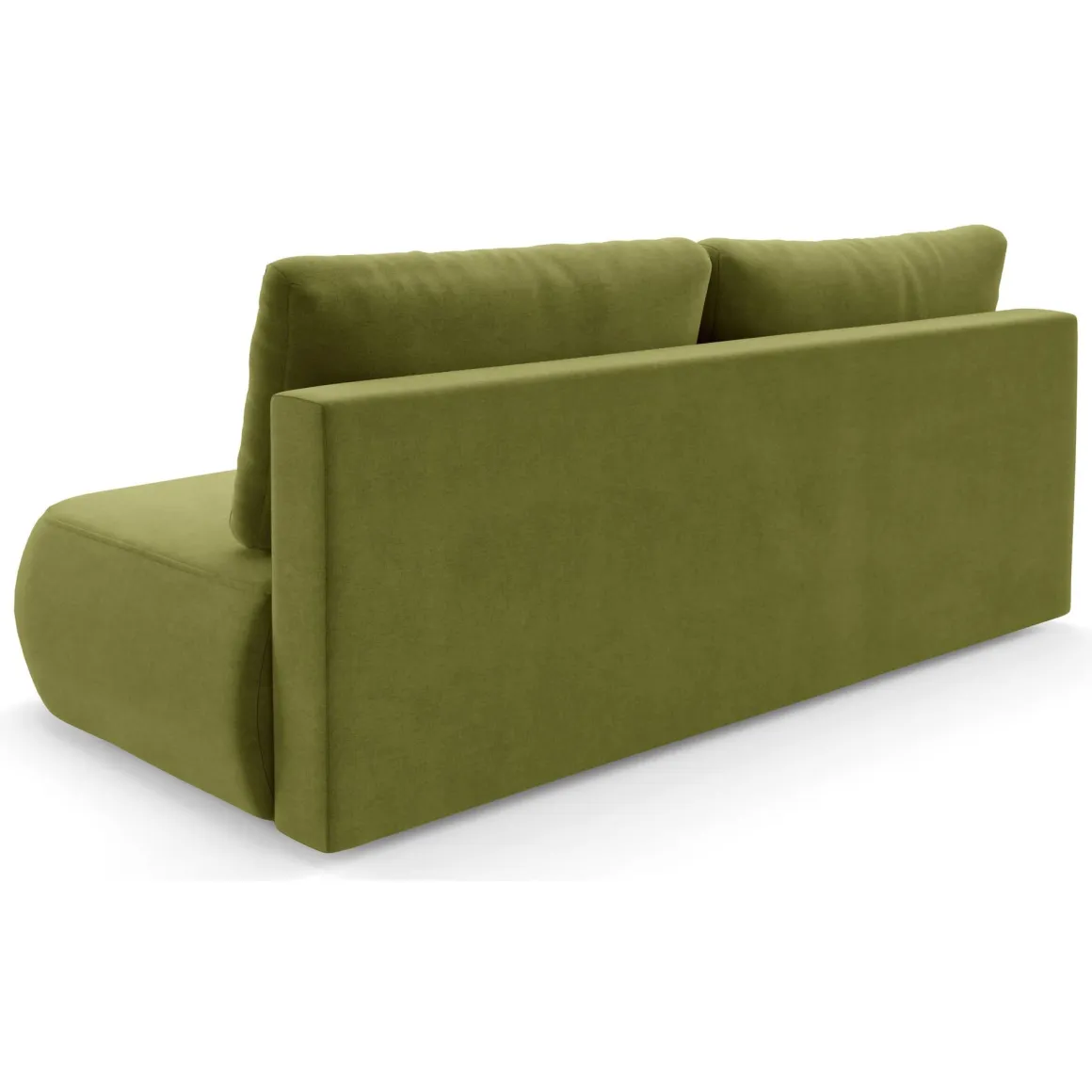 Divano Letto 2 Posti Verde Contenitore Cuscini Sfoderabili 210x106 cm, Reclinabile - Brugnato