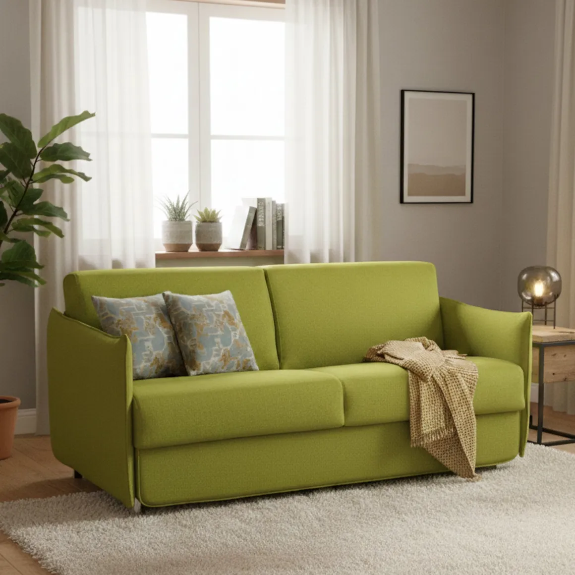 Divani Letto 2 Posti|Divano Contenitore Letto > Dmora Divano Letto 2 Posti Sfoderabile Contenitore 180x95 cm, di Apertura a Ribalta Made in Italy - Casabona Verde