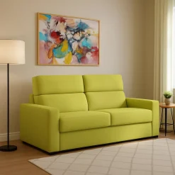 Divani Letto 2 Posti|Divano Contenitore Letto > Dmora Divano Letto 2 Posti Sfoderabile Contenitore 205x95 cm, di Apertura a Ribalta Made in Italy - Biscossi Verde