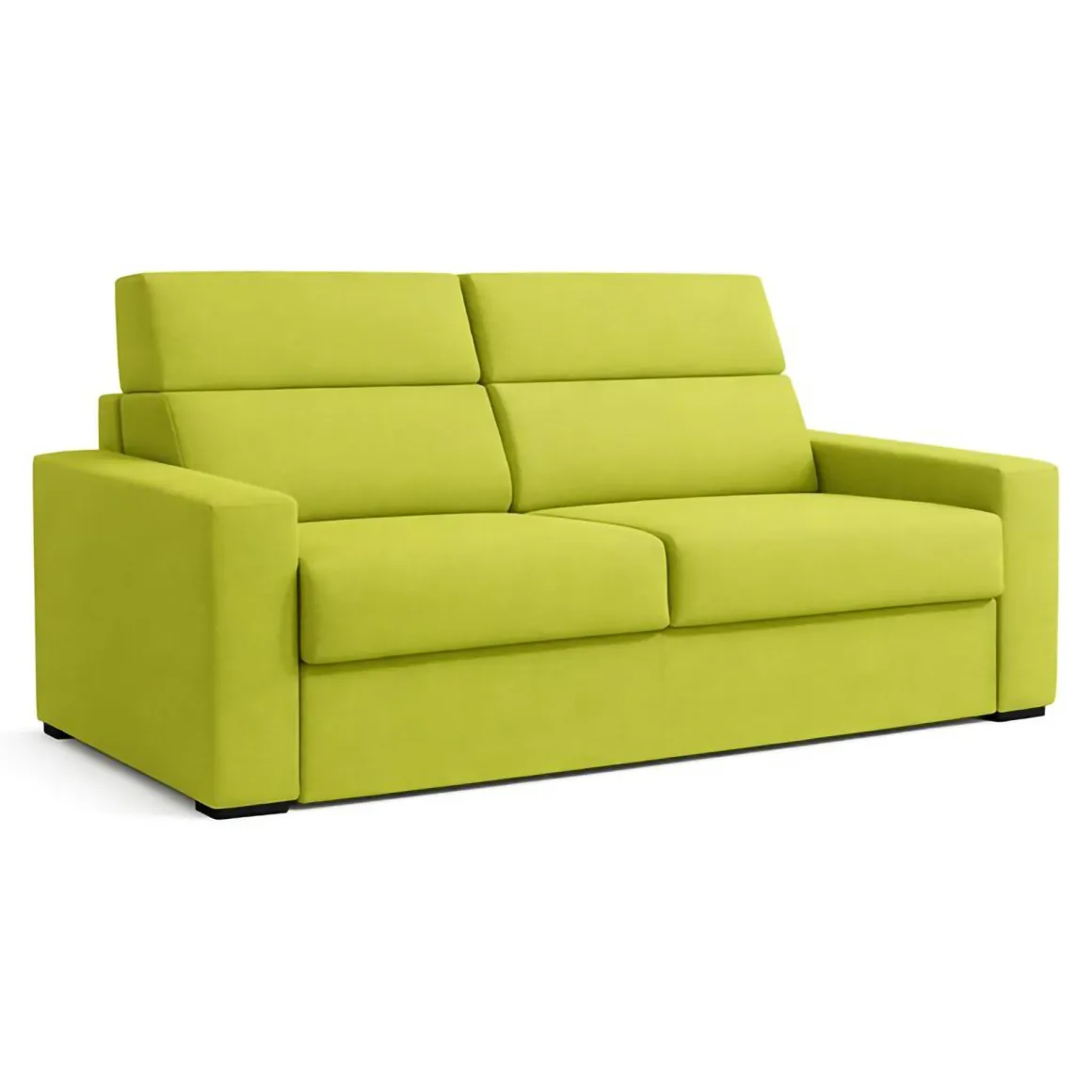 Divano Letto 2 Posti Verde Sfoderabile Contenitore 200x95 cm, di Apertura a Ribalta Made in Italy - Sonico
