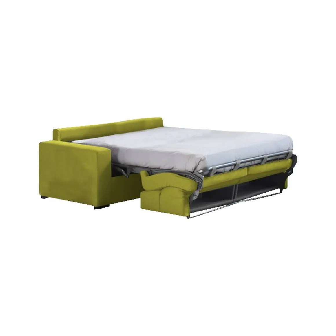 Divano Letto 2 Posti Verde Sfoderabile Contenitore 200x95 cm, di Apertura a Ribalta Made in Italy - Sonico