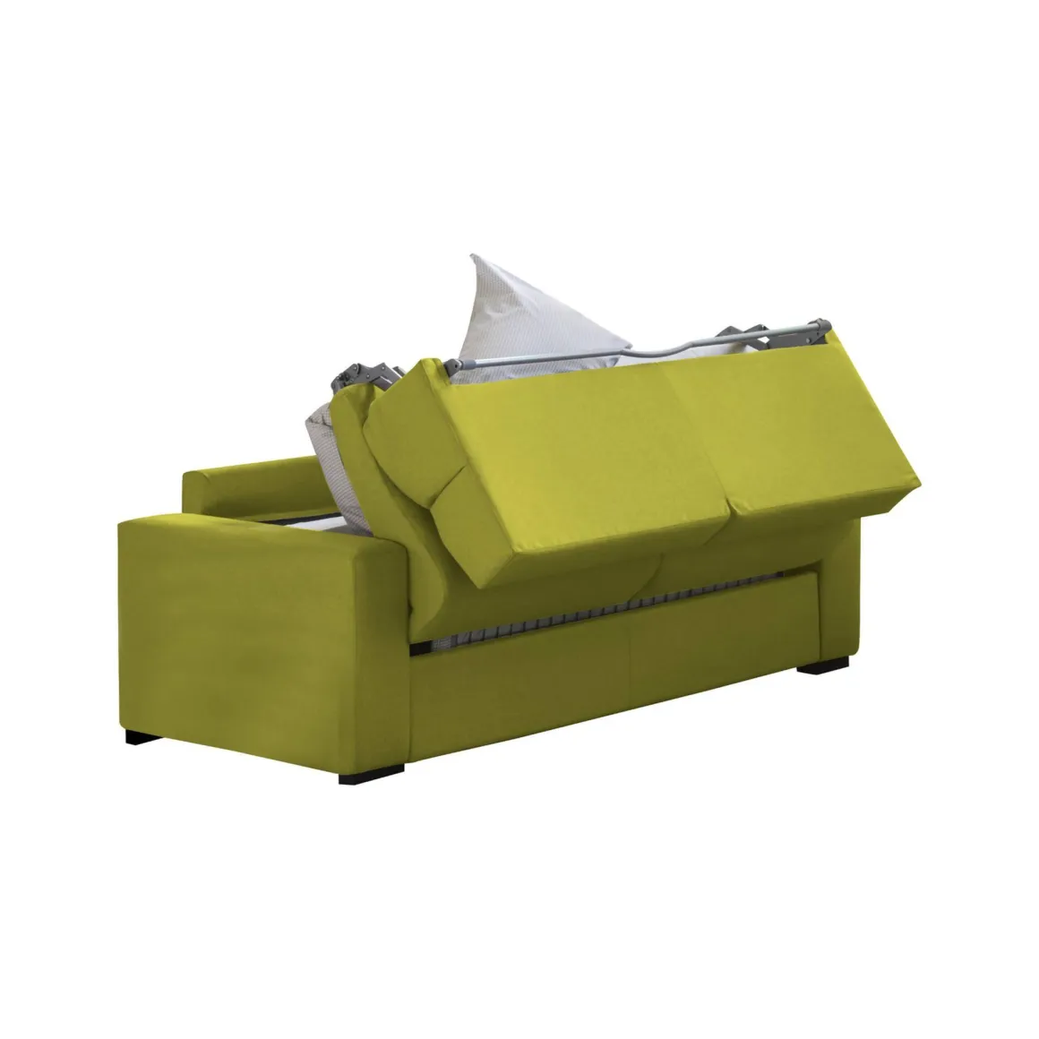 Divano Letto 2 Posti Verde Sfoderabile Contenitore 200x95 cm, di Apertura a Ribalta Made in Italy - Sonico