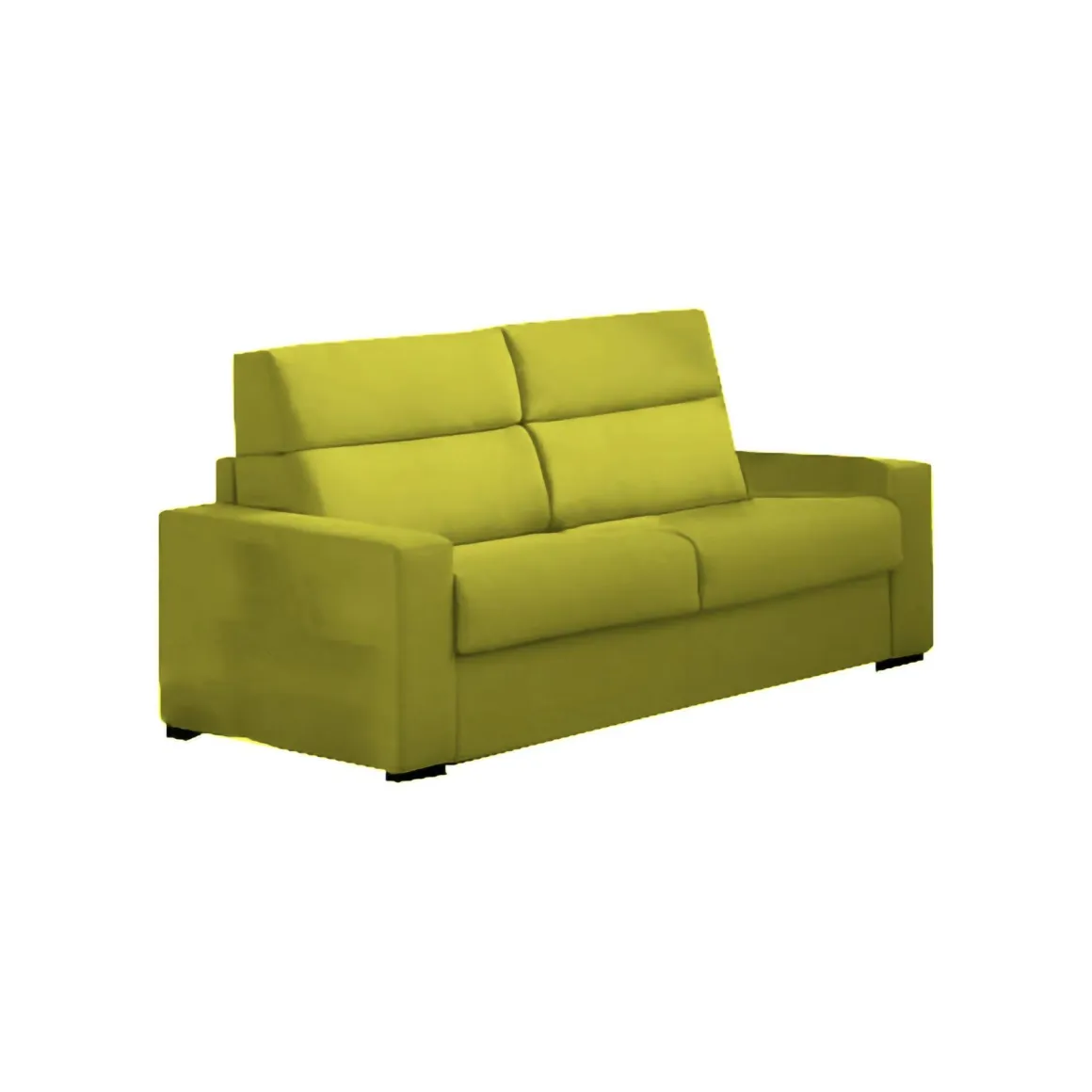 Divano Letto 3 Posti Verde Sfoderabile Contenitore 220x95 cm, Lavabile Made in Italy - Quindici