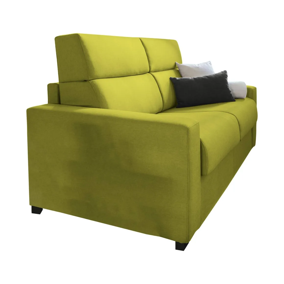 Divano Letto 3 Posti Verde Sfoderabile Contenitore 220x95 cm, Lavabile Made in Italy - Quindici