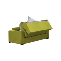 Divano Letto 3 Posti Verde Sfoderabile Contenitore 220x95 cm, Lavabile Made in Italy - Quindici