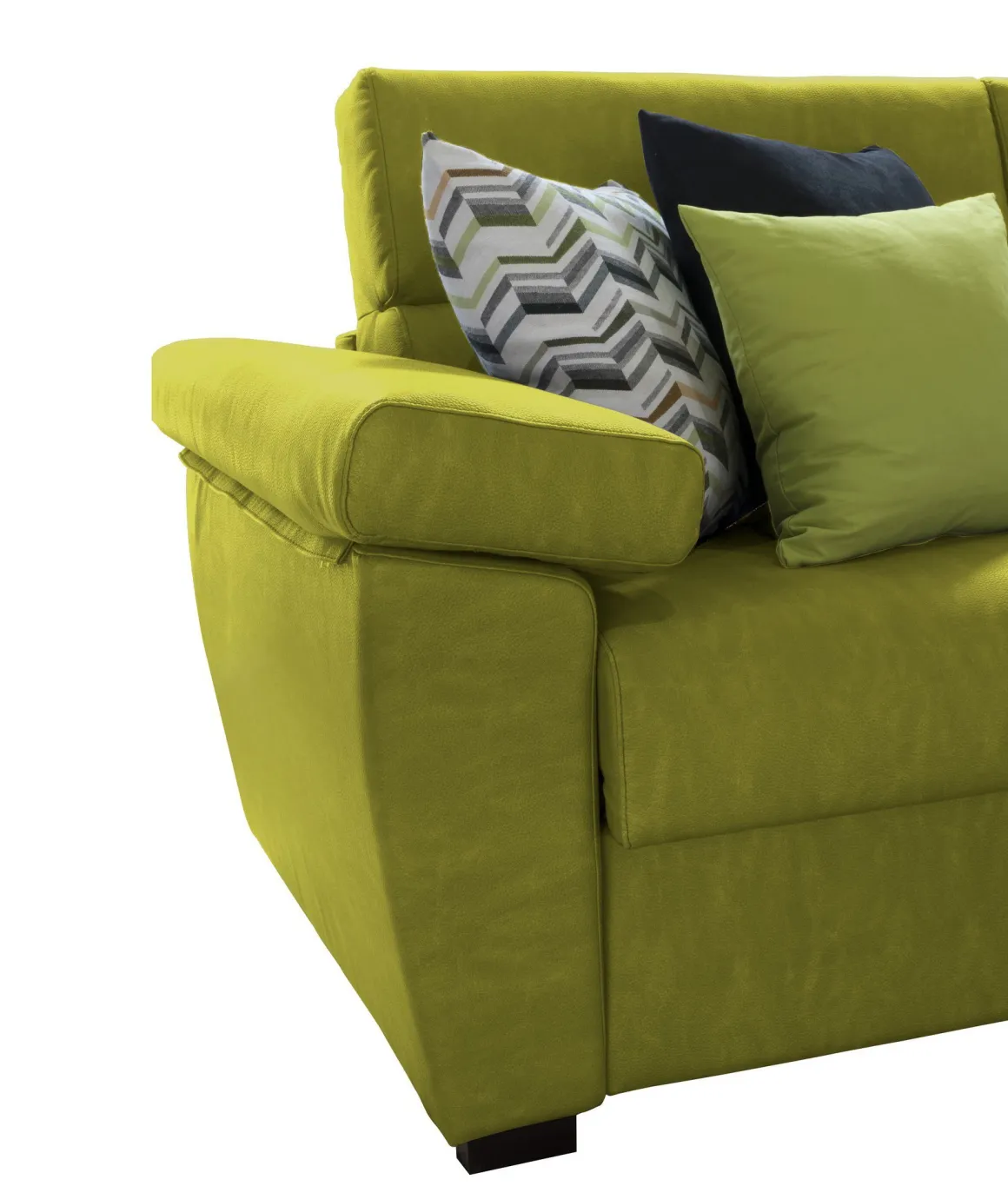 Divano Letto 3 Posti Verde Sfoderabile Contenitore 225x95 cm, Lavabile Made in Italy - Trino