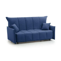 Divani Letto 2 Posti|Salotto > Dmora Divano Letto 2 Posti 150x90 cm in Legno Massello Sfoderabile Apertura a Carrello Made in Italy Materasso 10cm Rete Elettrosaldata – Alaric Blu