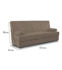 Divani Letto 3 Posti|Salotto > Dmora Divano letto reclinabile 181x81cm - Apicella Beige