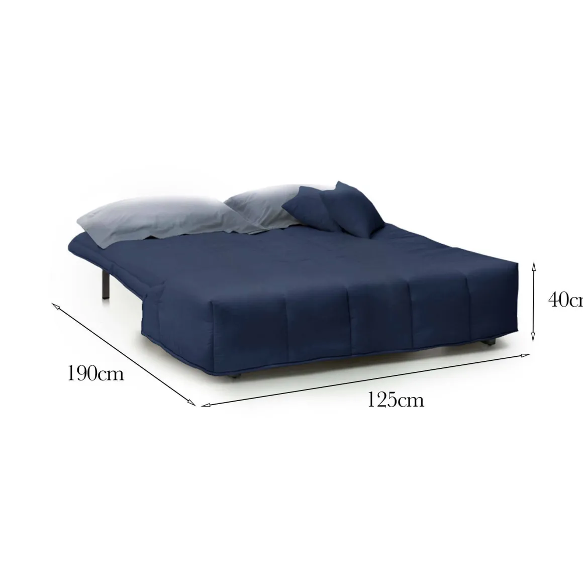 Divano letto reclinabile blu 125x90cm - Ariska