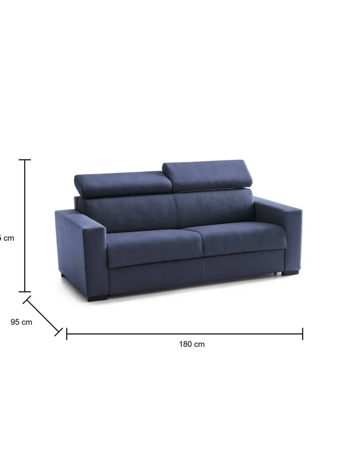 Divano letto reclinabile blu 180x95cm - Annalara