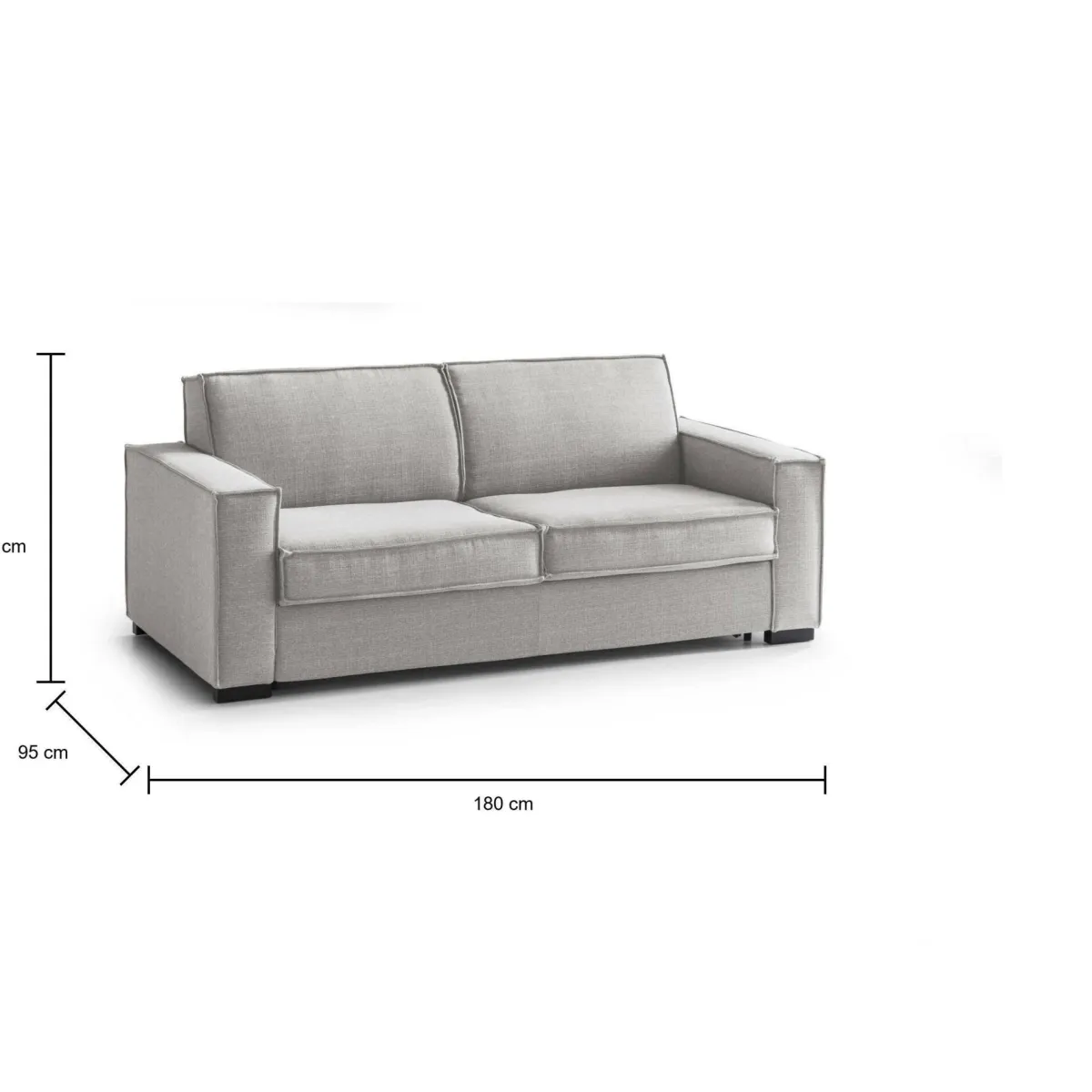 Divani Letto 2 Posti|Salotto > Dmora Divano letto reclinabile 180x95cm - Alano Grigio