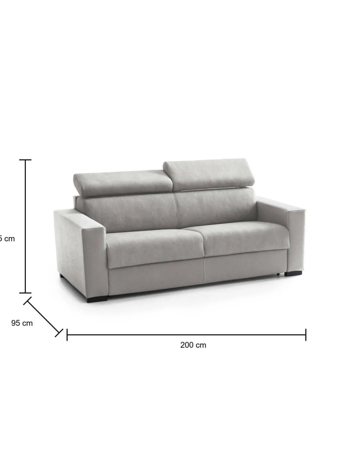 Divano letto reclinabile grigio 200x95cm - Algo