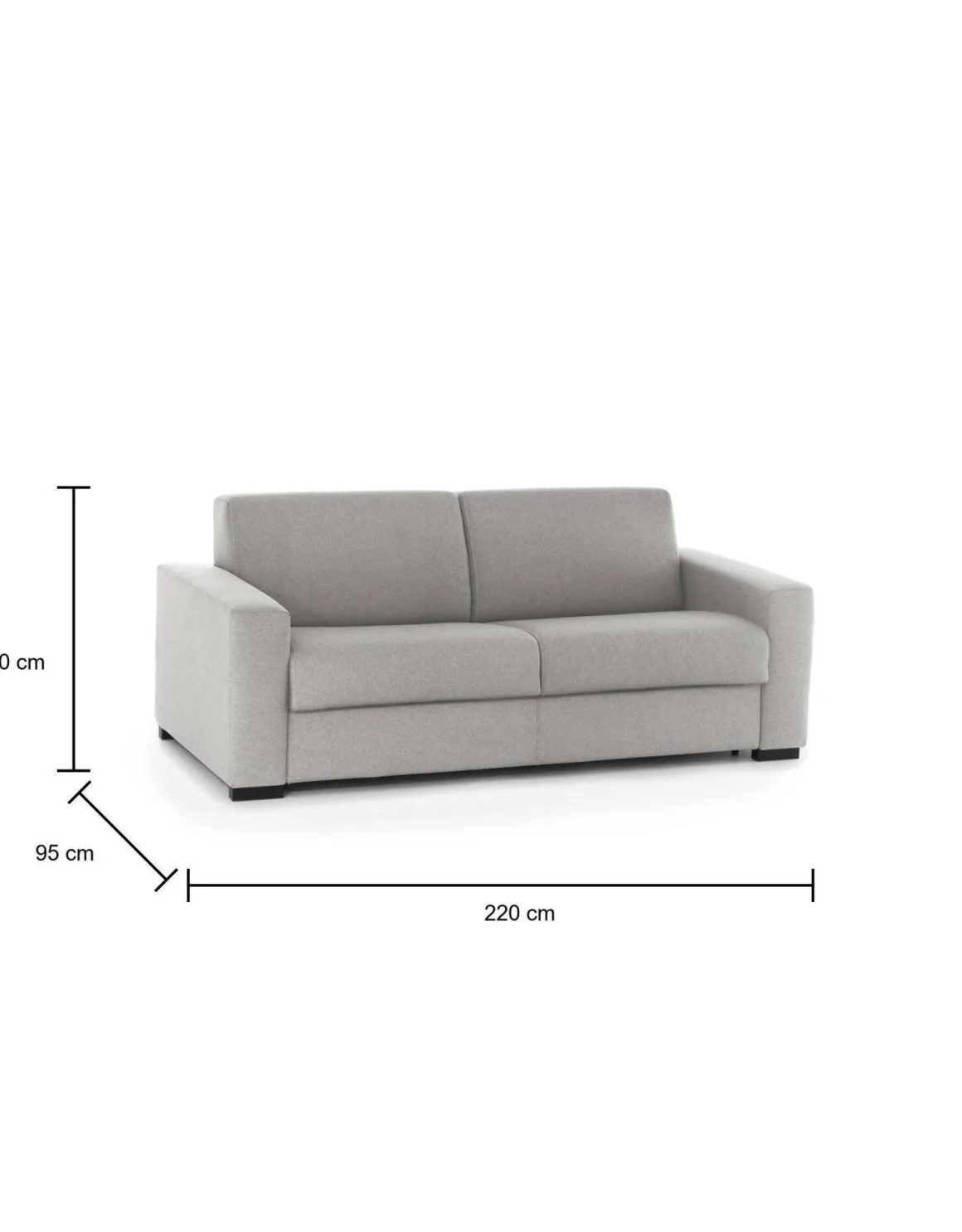 Divano letto reclinabile grigio 220x95cm - Estia