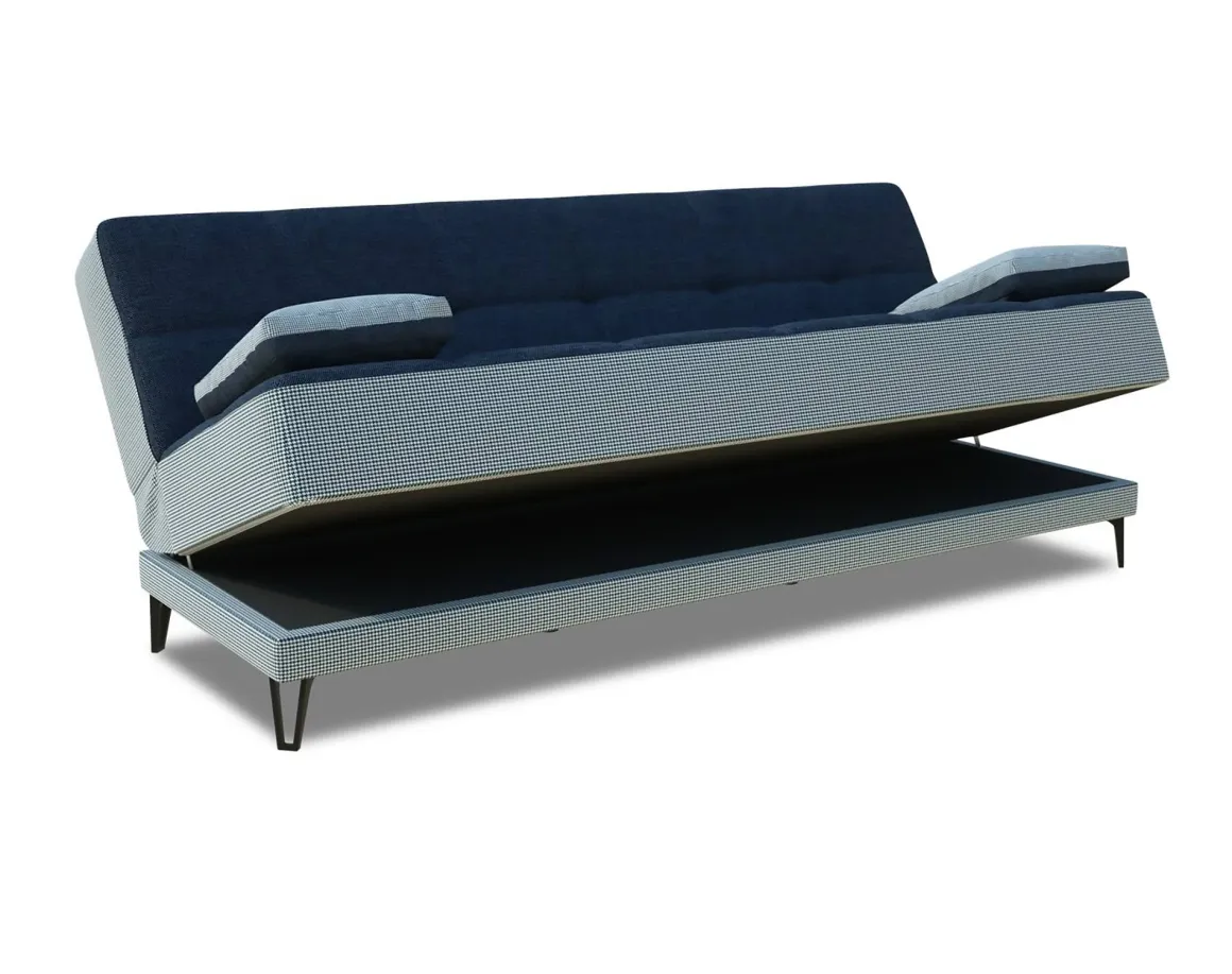 Divano letto reclinabile grigio e blu 190x87cm - Aborigeni