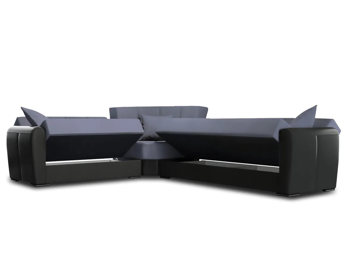 Divano letto reclinabile nero e grigio 305x238cm - Gaillardia