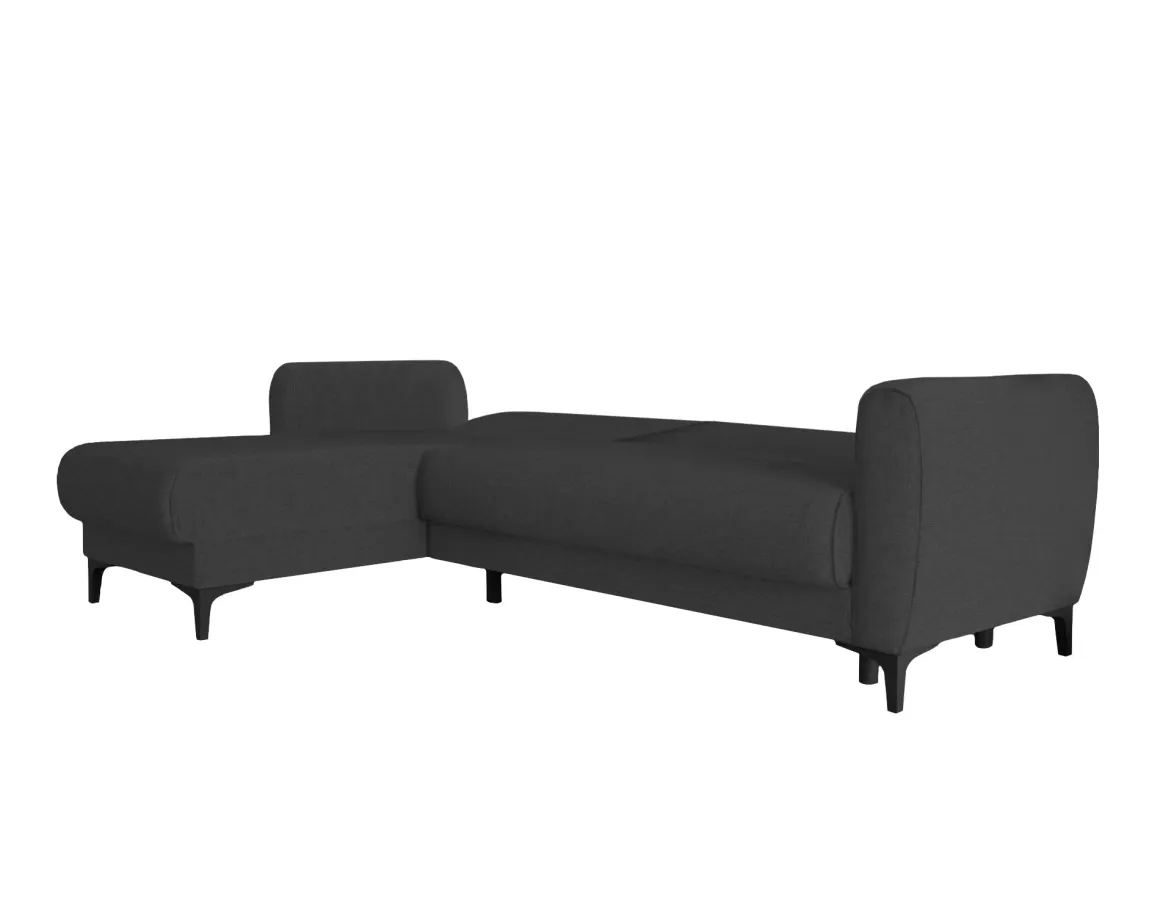 Divano letto rivestito in tessuto antracite 230x153cm - Aber