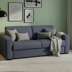 Divano letto rivestito in tessuto blu 160x95cm - Alcatraz