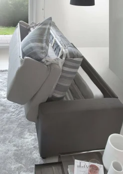 Divano letto rivestito in tessuto grigio e antracite 260x95cm - Allegria