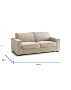 Divani Letto 2 Posti|Salotto > Dmora Divano letto sfoderabile 160x95cm - Alk Beige