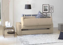 Divano letto sfoderabile beige 220x95cm - Estia