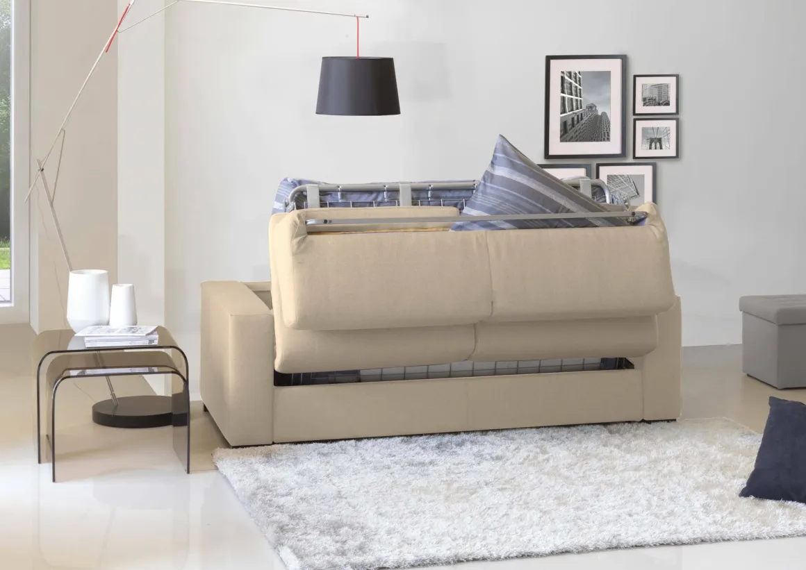 Divano letto sfoderabile beige 280x95cm - Aika