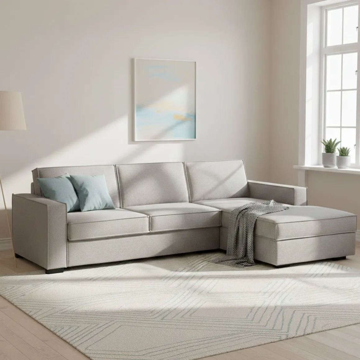 Divano letto sfoderabile grigio 260x95cm - Afar