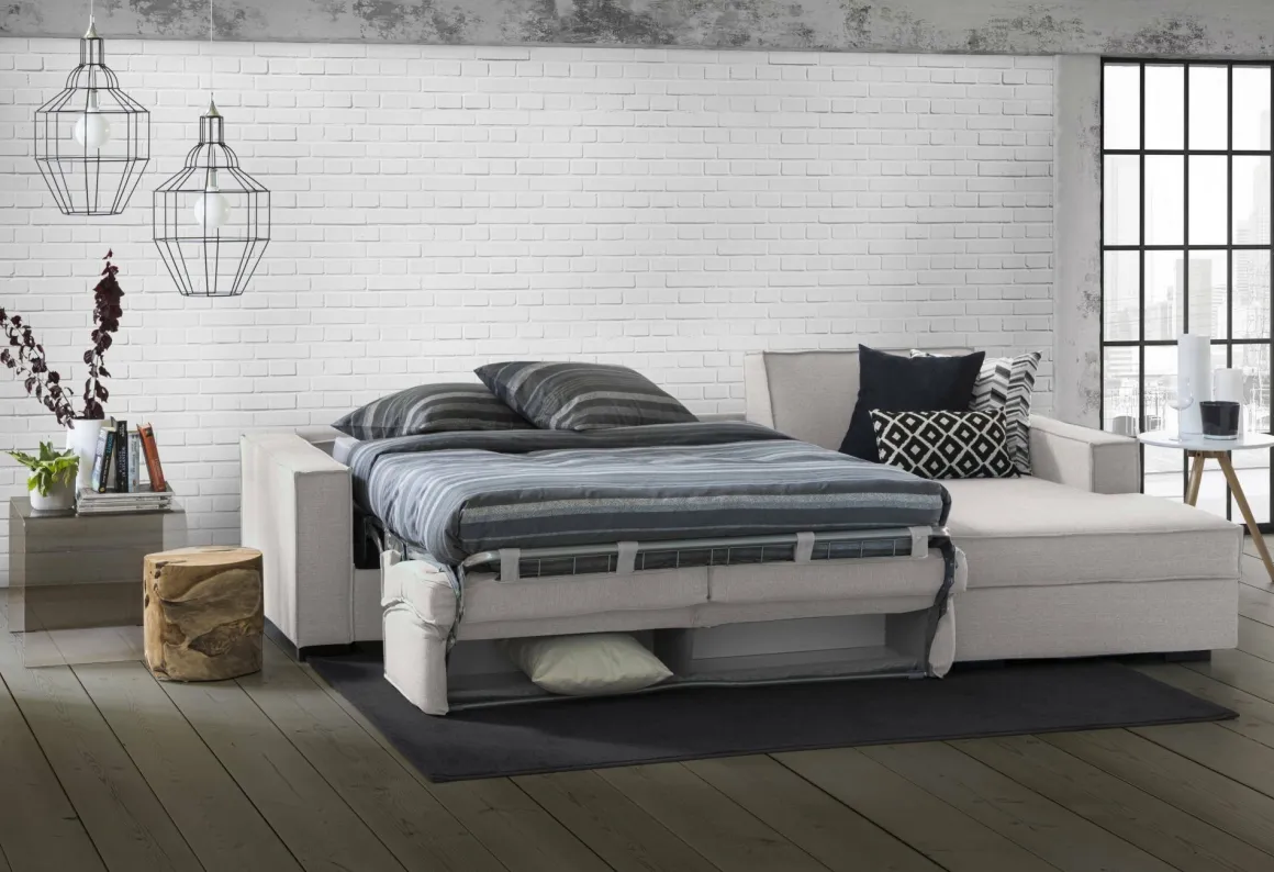 Divano letto sfoderabile grigio 260x95cm - Afar