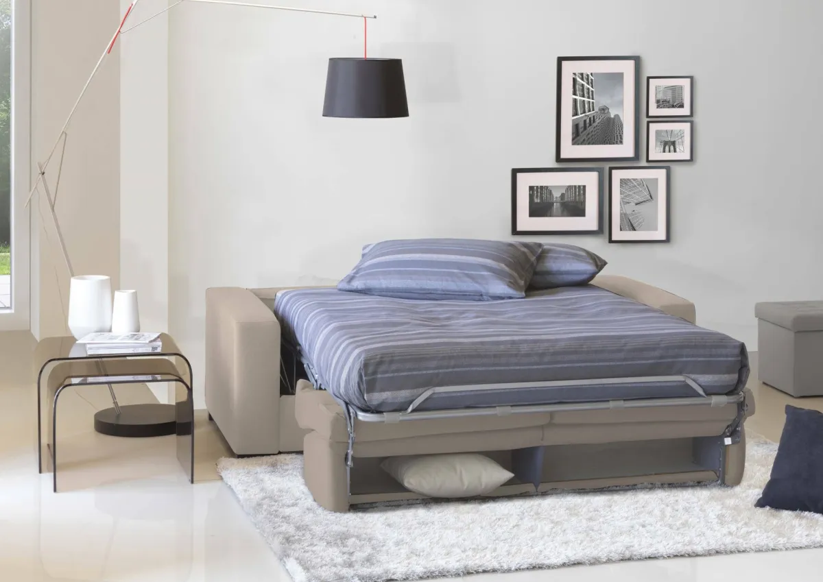 Divani Letto 2 Posti|Salotto > Dmora Divano letto sfoderabile tortora 200x95cm - Andymion Grigio Tortora