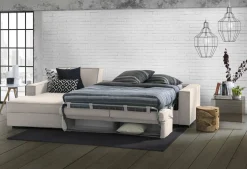 Divano letto sfoderabile tortora 260x95cm - Albenga