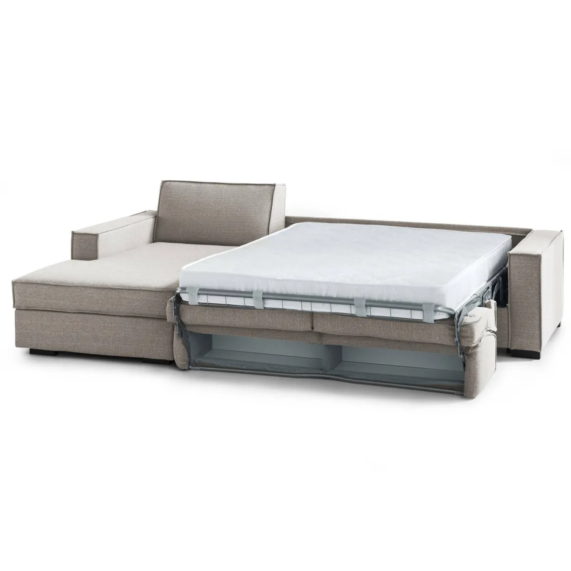 Divano letto sfoderabile tortora 260x95cm - Albenga