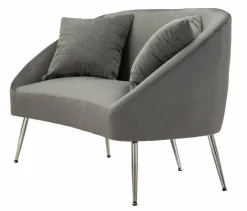 Divano moderno grigio e argento 137x69x79h cm - Pittari