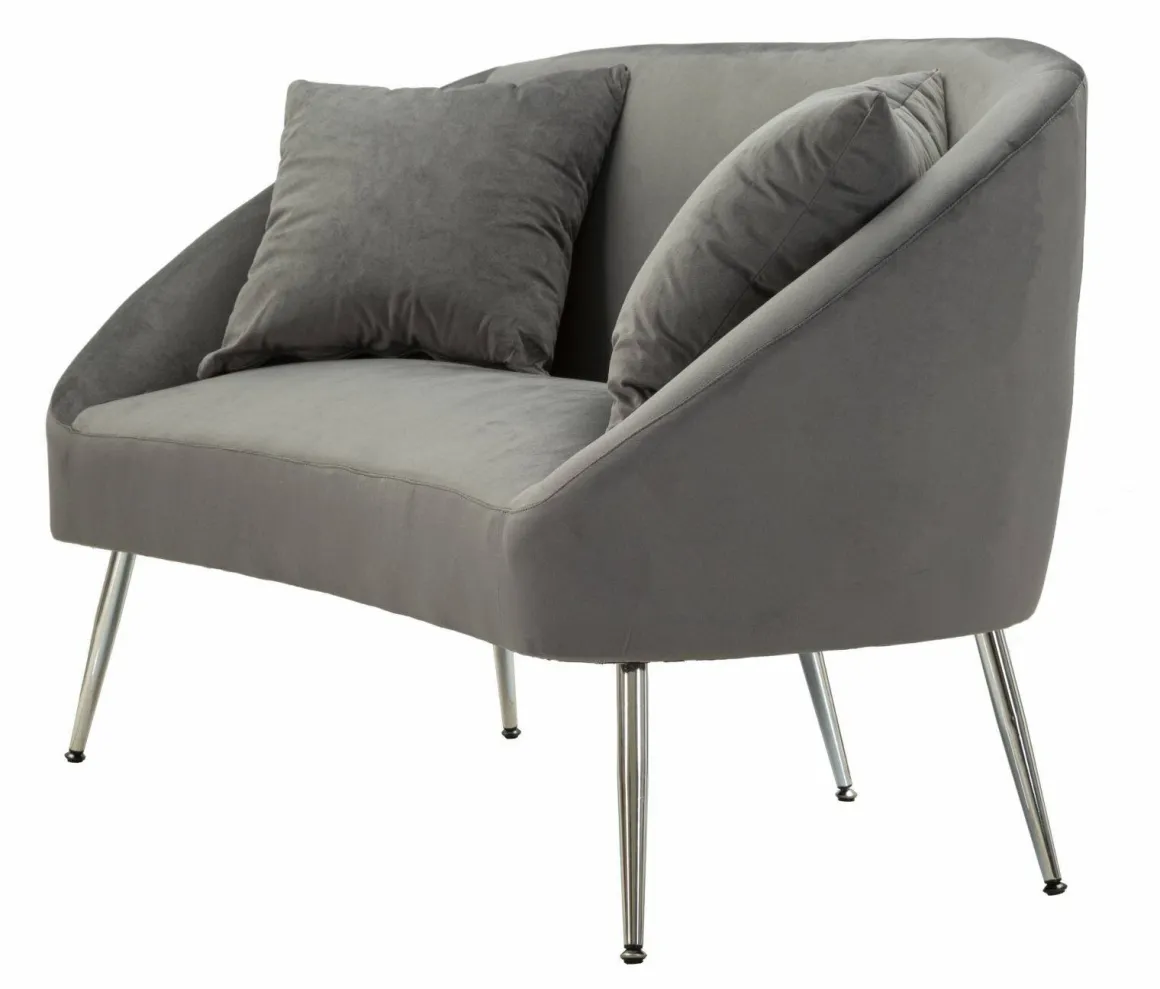 Divano moderno grigio e argento 137x69x79h cm - Pittari