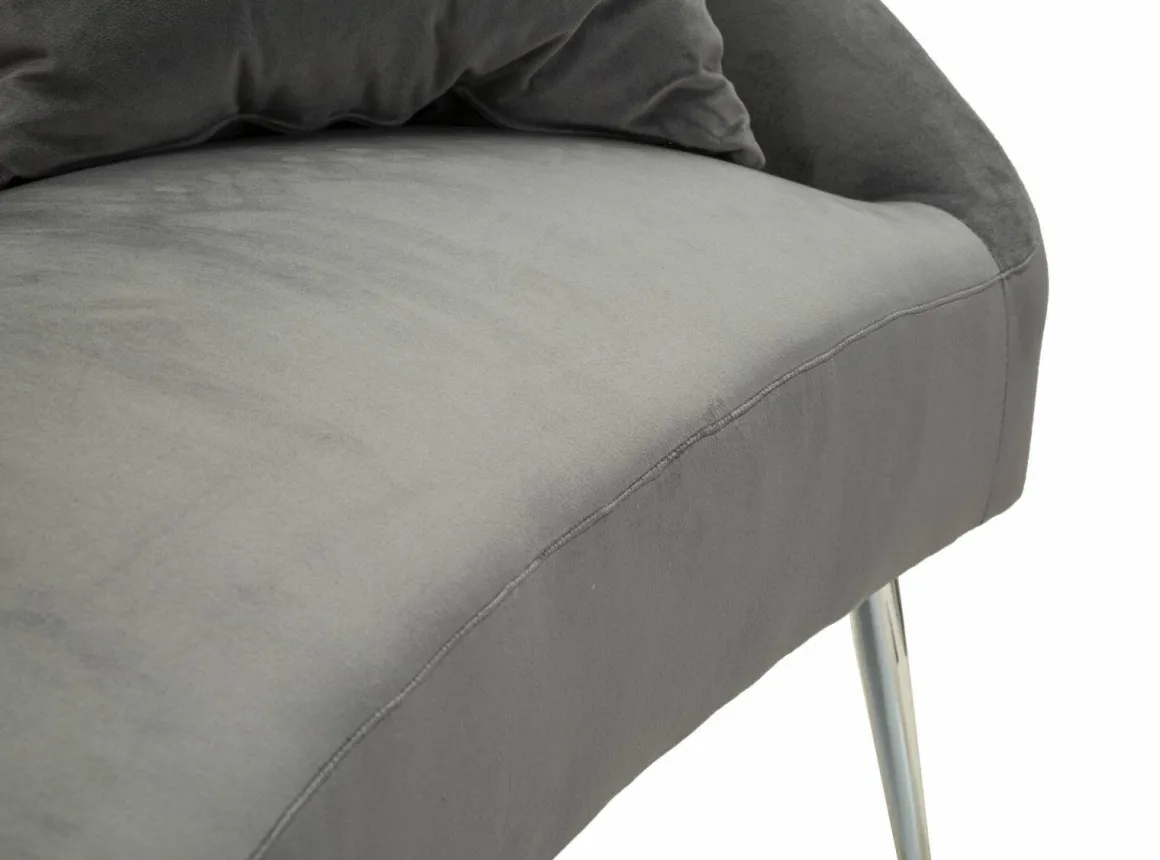 Divano moderno grigio e argento 137x69x79h cm - Pittari