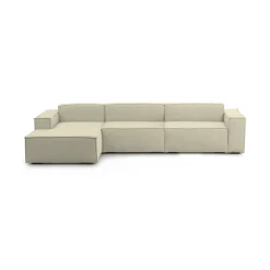 Divani Angolari|Divani Fissi Con Penisola > Dmora Divano modulare 340x170x70h cm - Atrillo Beige