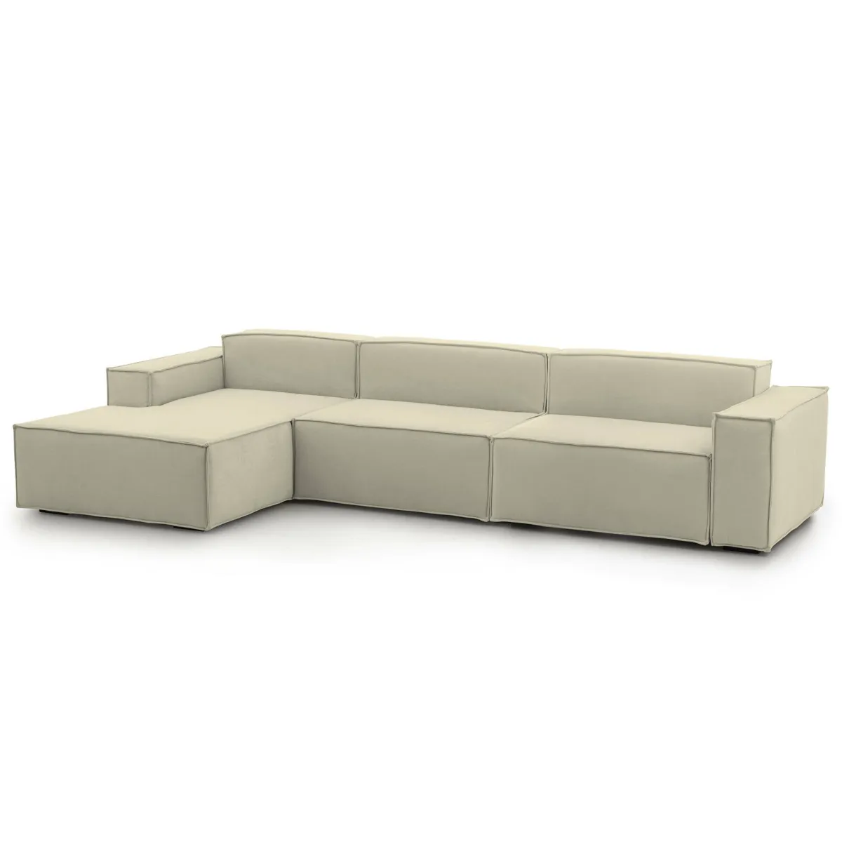 Divani Angolari|Divani Fissi Con Penisola > Dmora Divano modulare 340x170x70h cm - Atrillo Beige