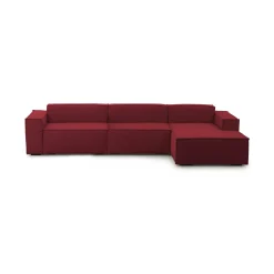 Divani Angolari|Divani Fissi Con Penisola > Dmora Divano modulare 340x170x70h cm - Asvaldo Rosso