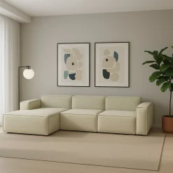 Divano 5 posti beige 300x170x70h cm - Alganibra
