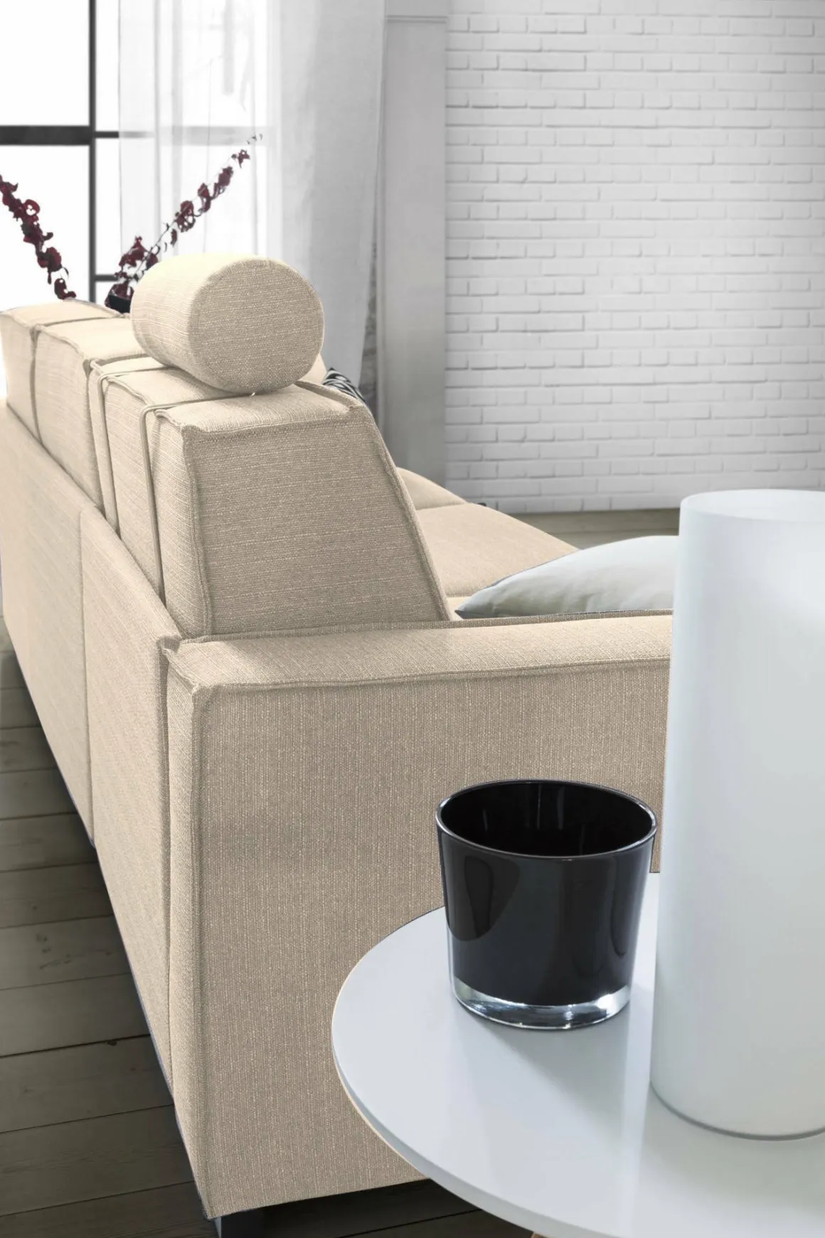 Divano 4 posti beige 260x95x90h cm - Sodalite