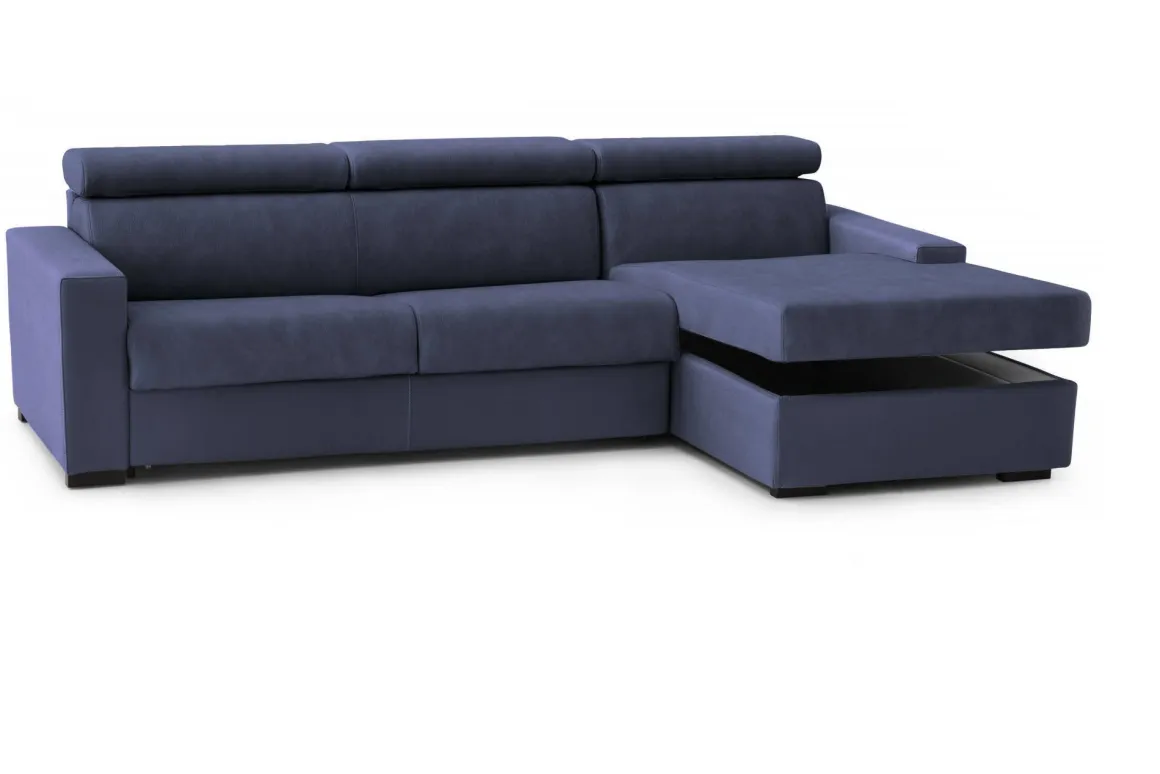 Divano 4 posti blu 260x95x85h cm - Angera