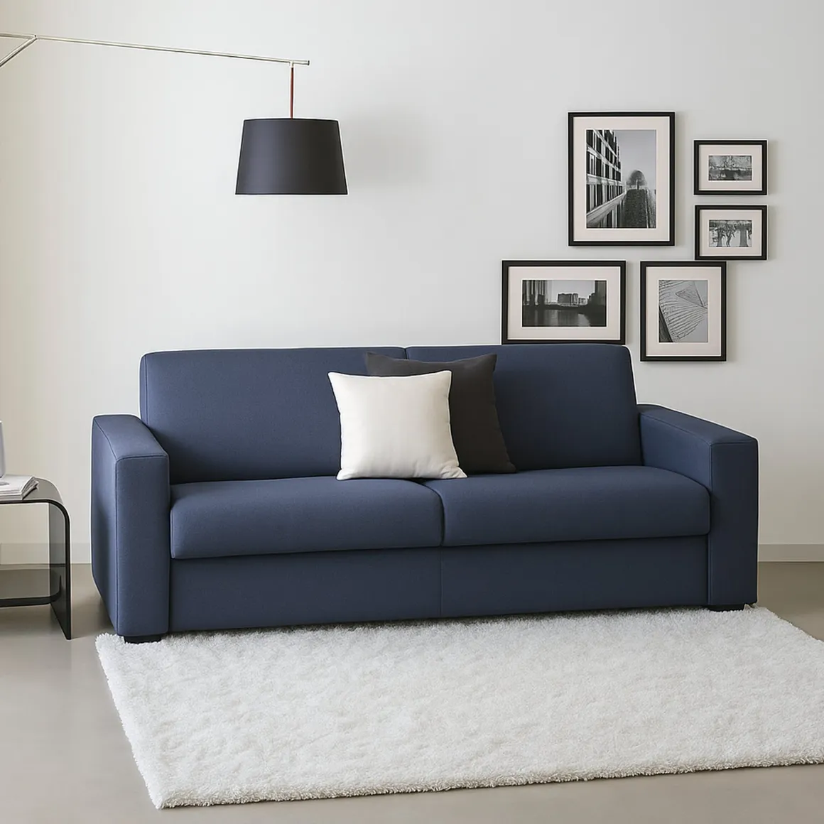 Divano 3 posti blu 220x95x90h cm - Ayta