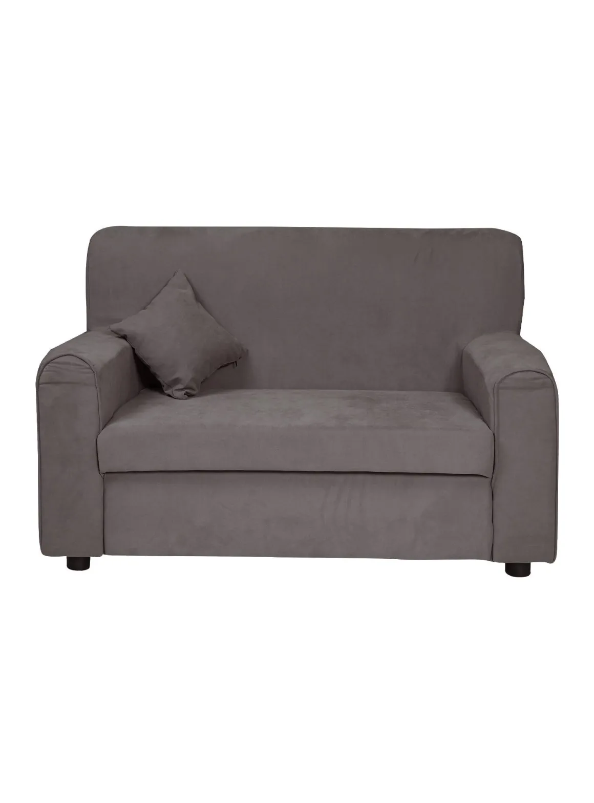 Divano 2 Posti Economico Salvaspazio 125x73x85h cm in Tessuto Grigio Moderno Imbottito per Piccoli Appartamenti e Ufficio con Braccioli – Andreia