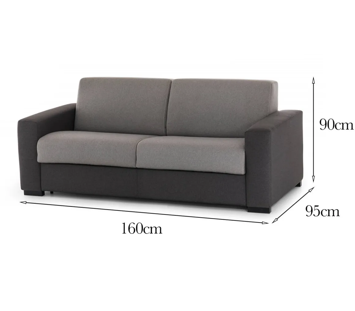 Divano 2 posti grigio e antracite 160x95x90h cm - Malachite