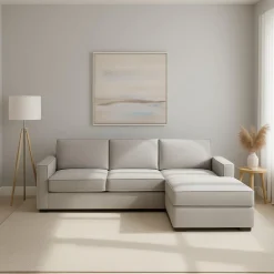 Divani Angolari|Divani Fissi Con Penisola > Dmora Divano 4 posti 260x95x90h cm - Assobasso Grigio